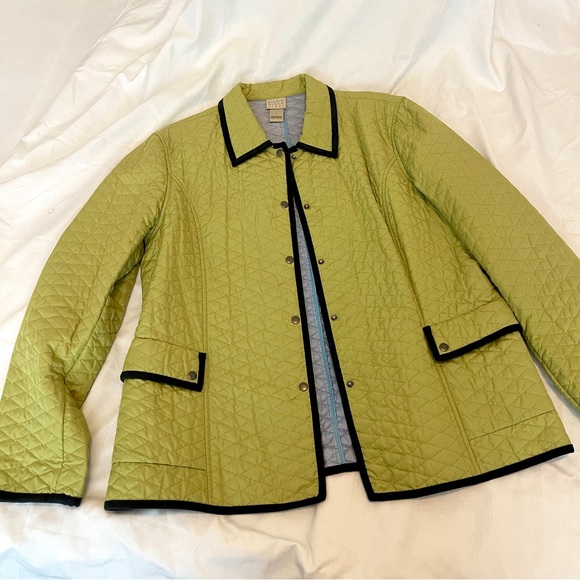 Sigrid Olsen Quilted Jacket Women’s Size L - Spring Colors Sweet Pea & Sky Blue - Picture 2 of 12